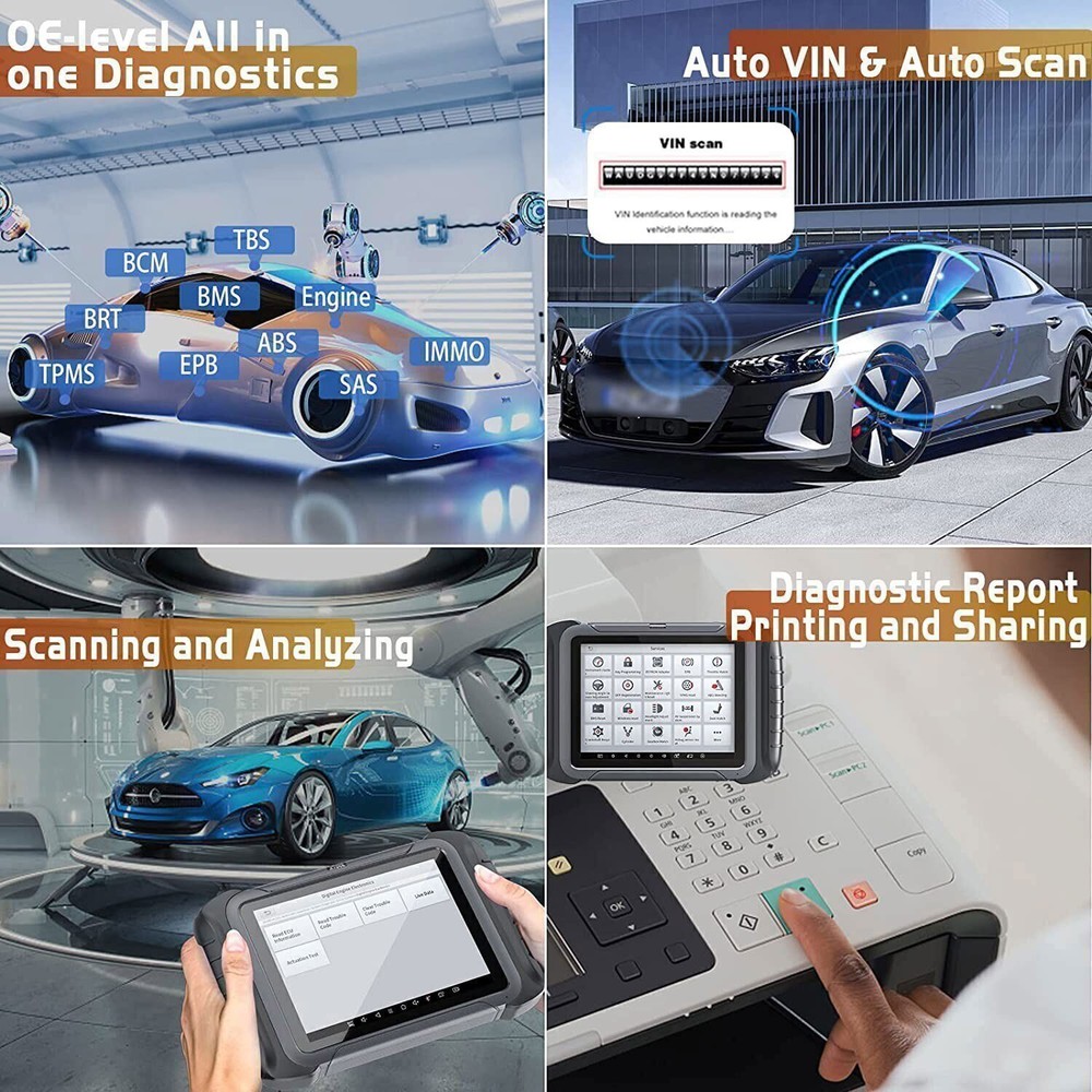 XTOOL USED D8W Wireless Auto Full System Diagnostic Scanner Topology Mapping