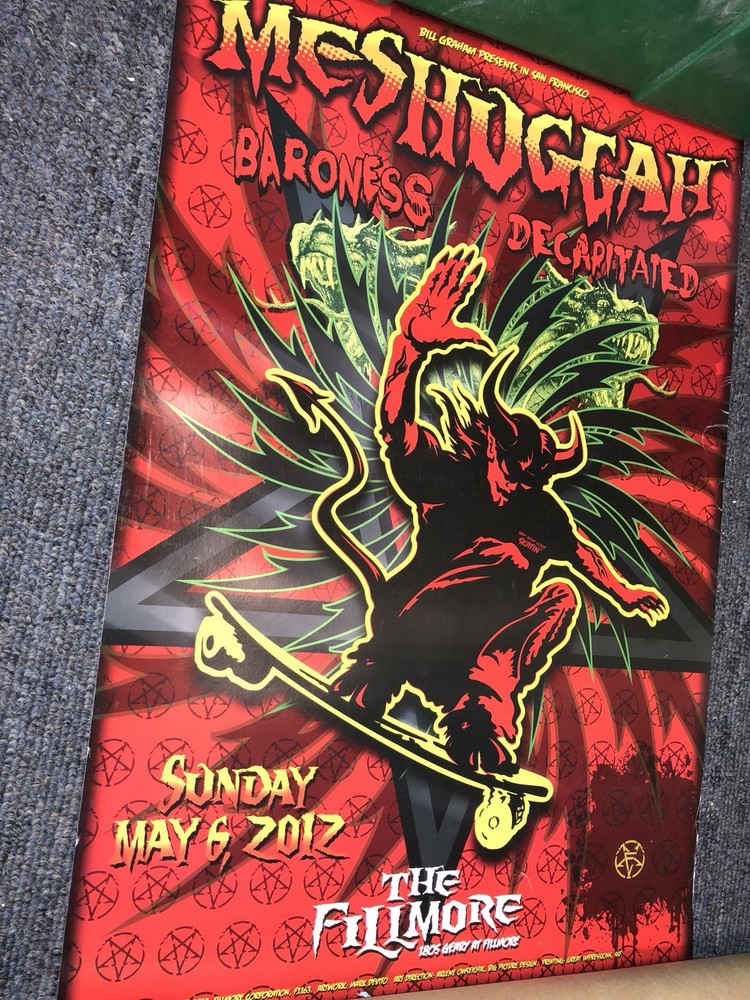 Mark Devito Artwork: Meshuggah At The Filmore Original Poster 5/6/2012
