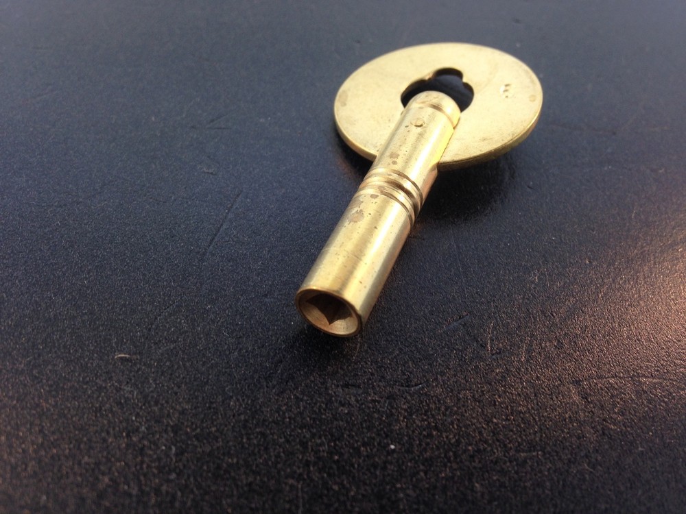 Clock Key. #6 size 3.6 mm or .142 in. New Solid Brass