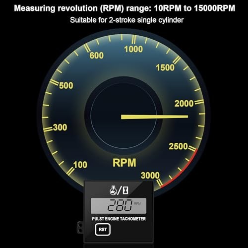 Digital Engine Tachometer for Small Engine Pulse Tach Gauge Single Key