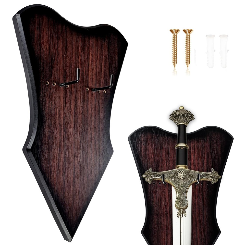 Adjustable Sword Plaque Wall Mount Display Holder for Bow, Dagger, Axe - Large B