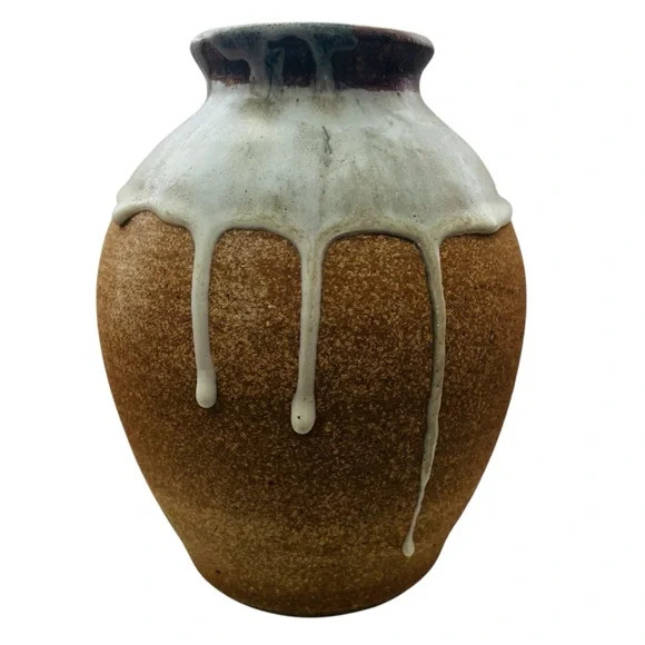 Studio Pottery Drip Glaze Vase