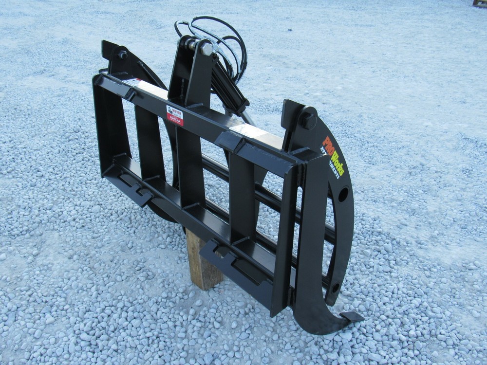 48" Compact Tractor Root Rake Clam Grapple Attachment Skid Steer Quick Attach