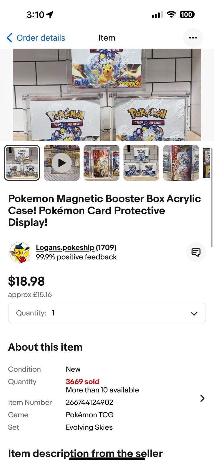 Pokemon Magnetic Booster Box Acrylic Case! Pokémon Card Protective Display!