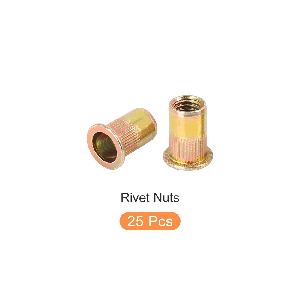 Rivet Nuts (M10) 25Pcs, Carbon Steel Knurled Threaded Insert Nuts