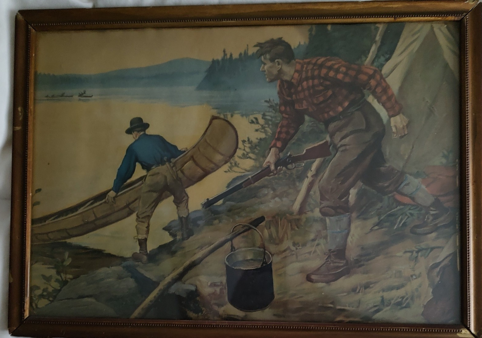 Antique Moose Hunting Picture