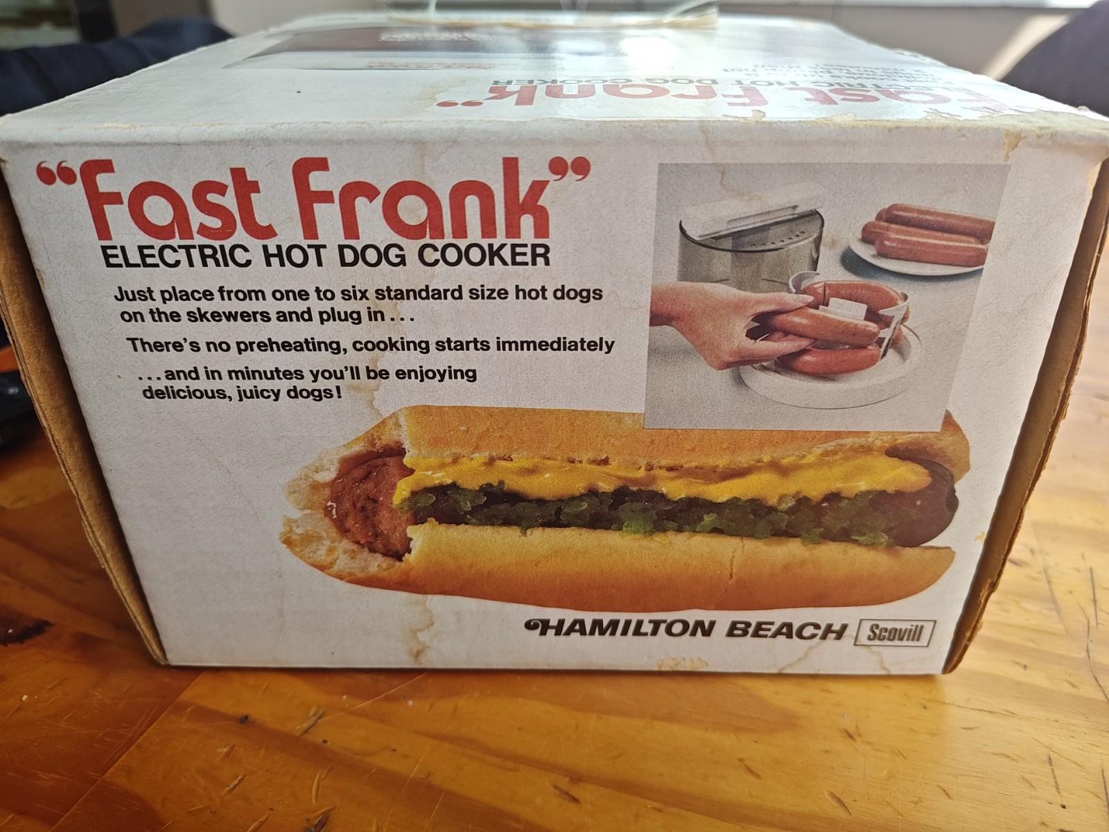 Vintage Hamilton Beach Fast Frank Electric Hot Dog Cooker Model 489 New Open Box