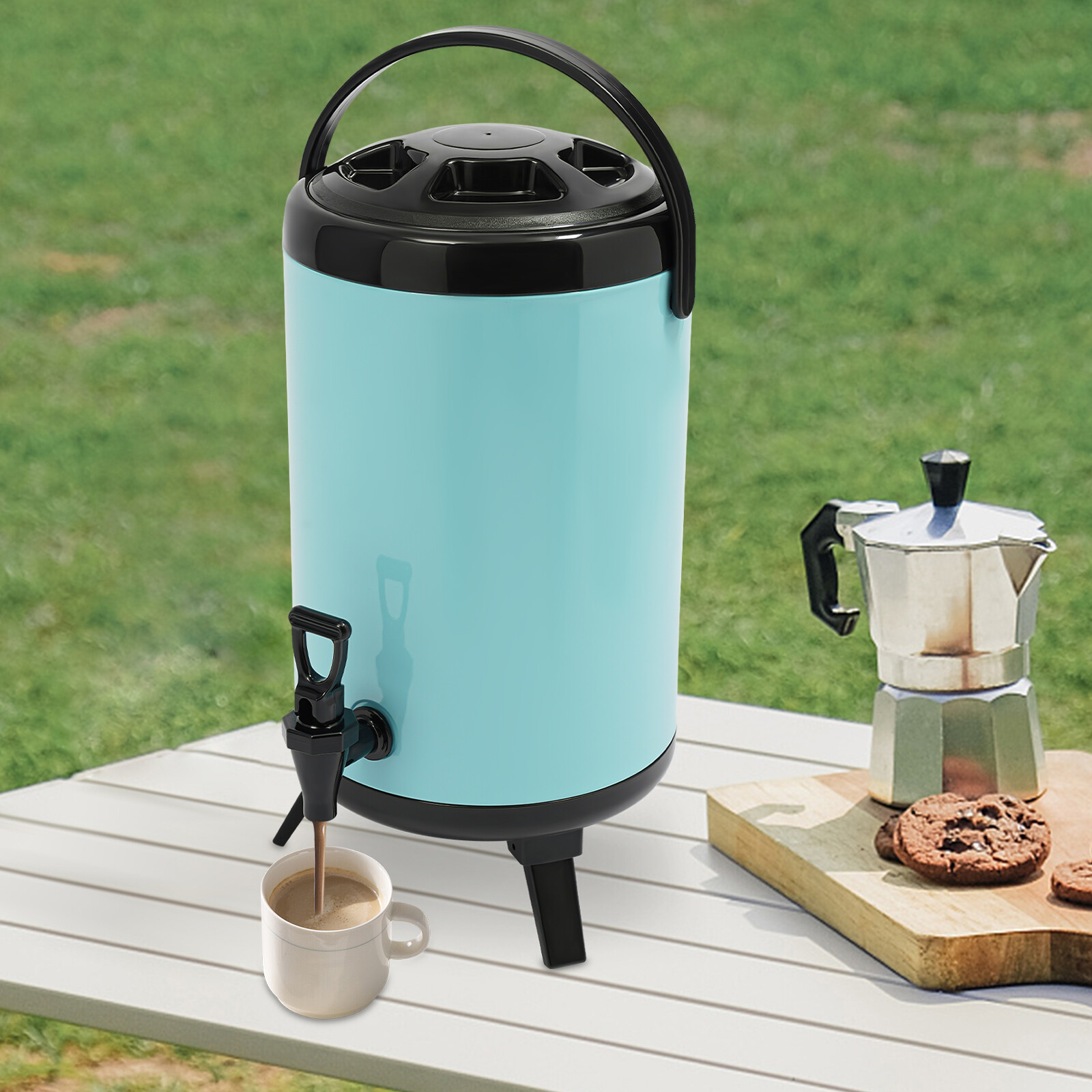 10L Stainless Steel Insulated Beverage Dispenser W/ Faucet for Hot Water Coffee