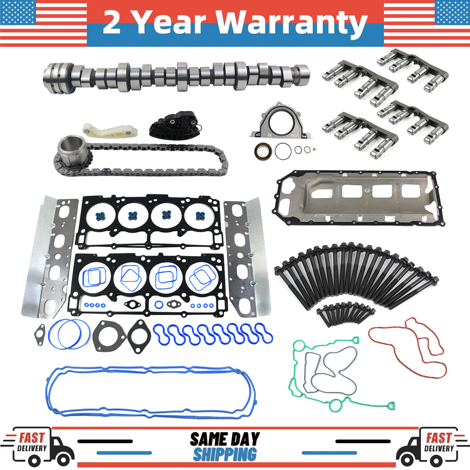 MDS Lifters Camshaft Timing Chain Kit For 5.7L Hemi Dodge Ram 1500 2009-2015 PC