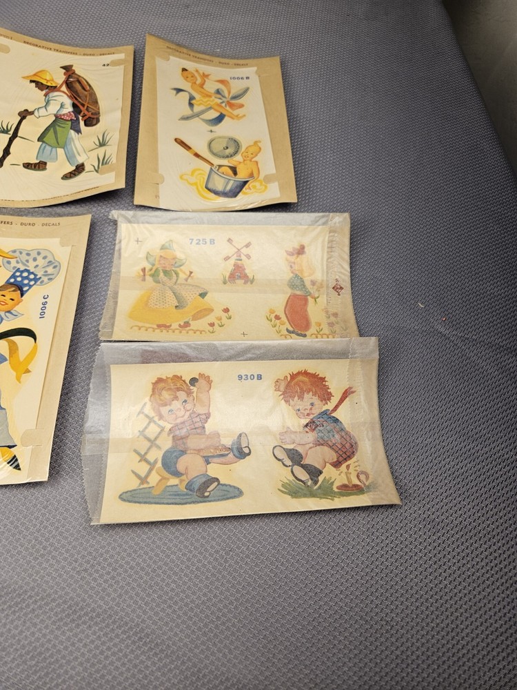 9 vtg duro Decorative Transfers