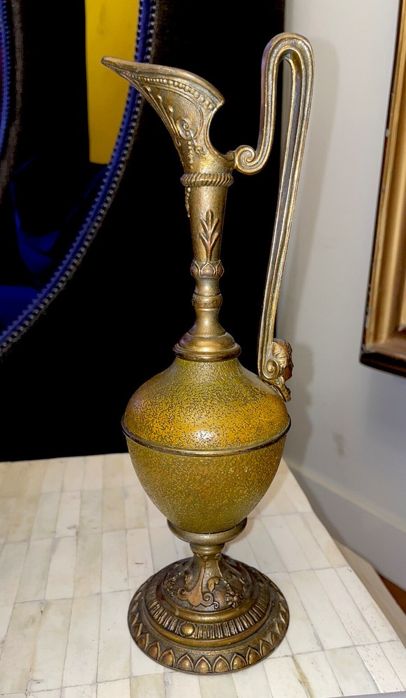 Antique Cast Ewer/Pitcher Clock Garniture