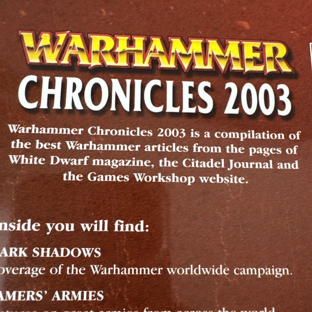 Games Workshop Warhammer Chronicles 2004 Rulebook Fantasy Codex Old World