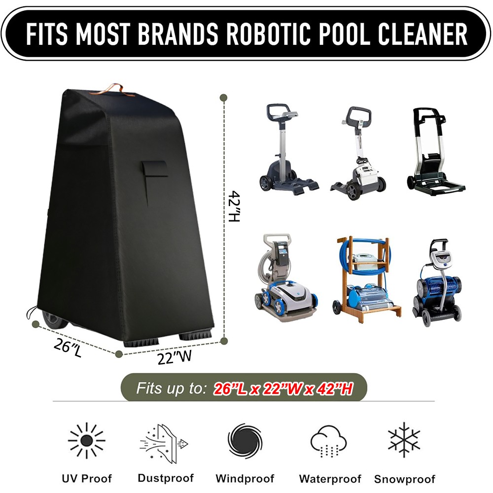 Robotic Pool Cleaner Caddy Cover Vacuum Protector Waterproof Windproof Sunproof