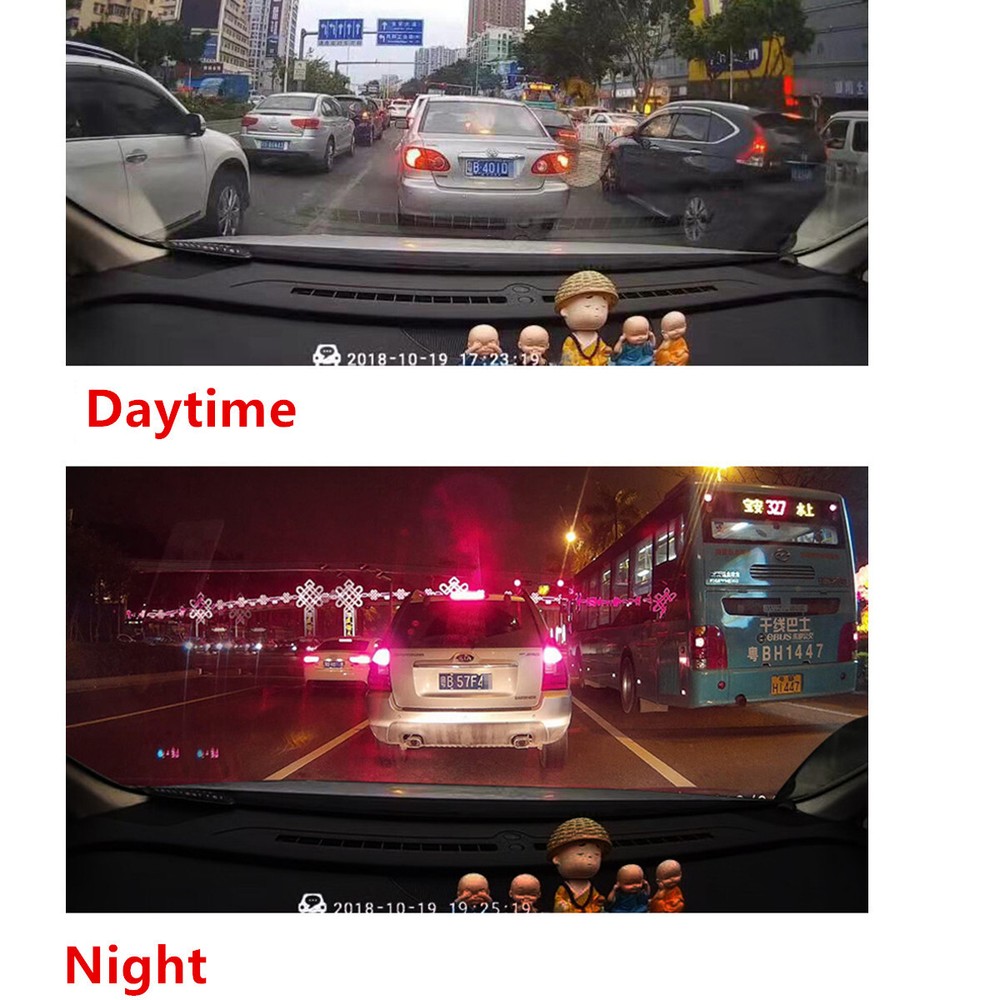Dash Cam Car DVR Recorder Touch Screen 3 Lens Front/Rear/Inside Camera G-Sensor