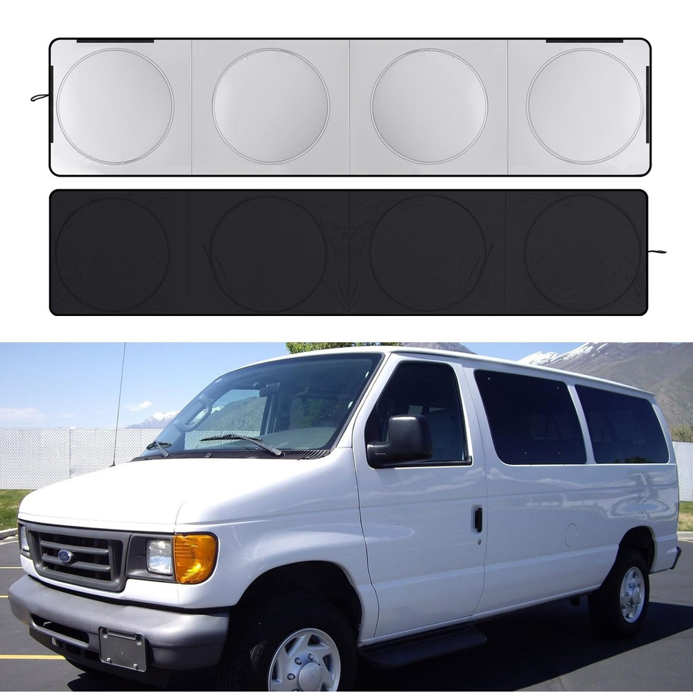 For Ford Econoline E350 E450 Windshield & Side Window Sun Shade UV Block Cover