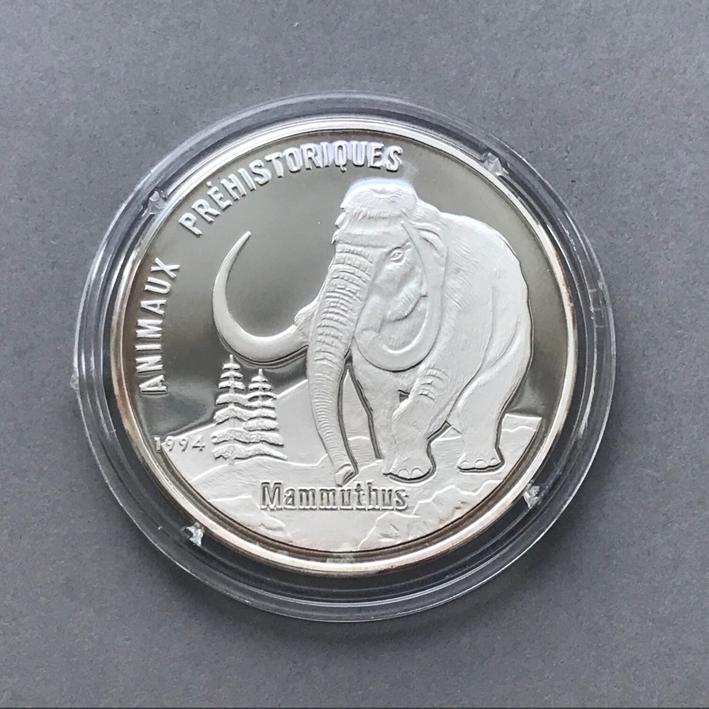 CONGO Silver  1000 Francs 1994  MAMMOTH   Proof