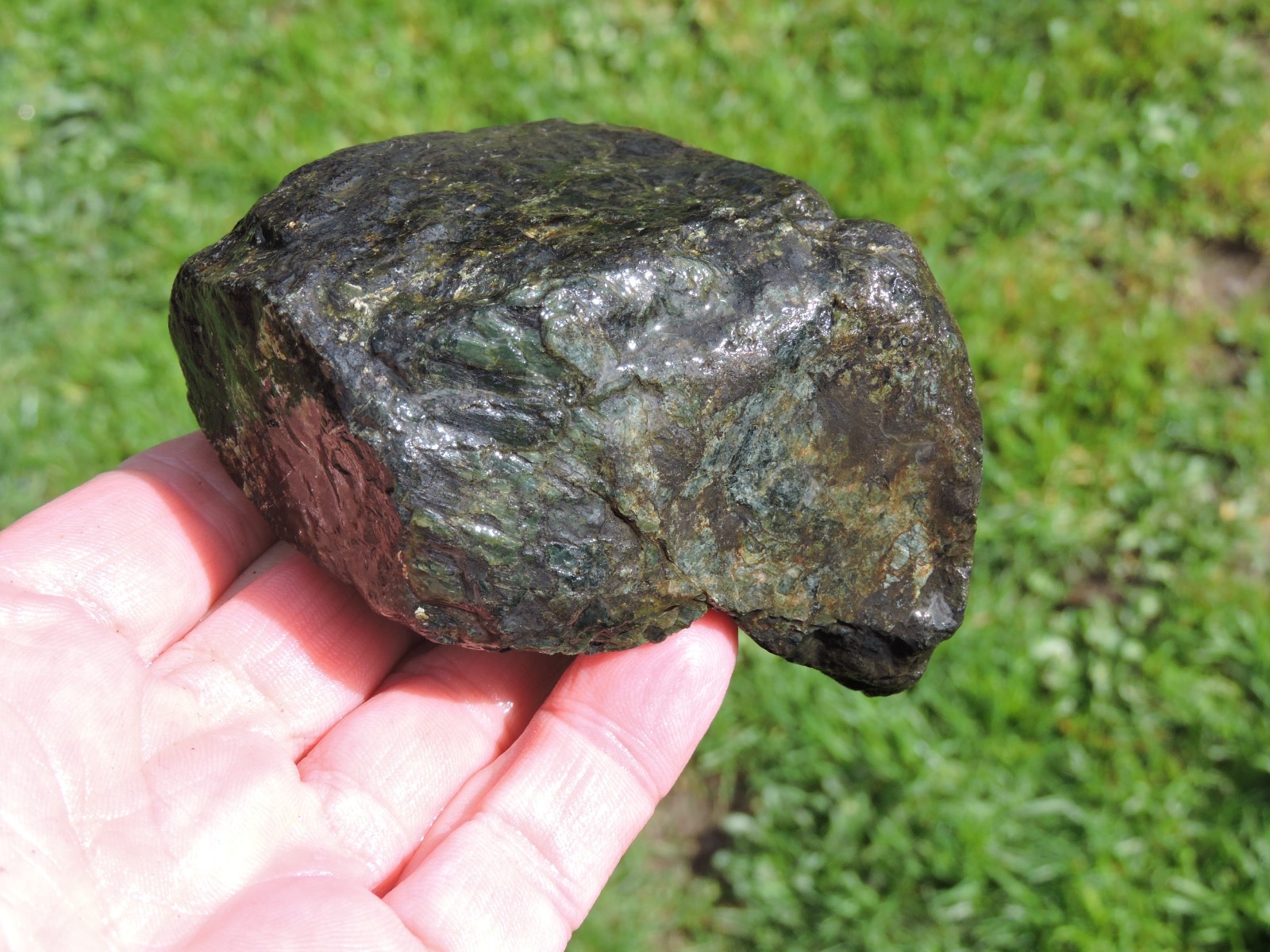 OREGON DARK GREEN SERPENTINE Rough Stones. *MAGNETIC* 100% Natural (8 lb)