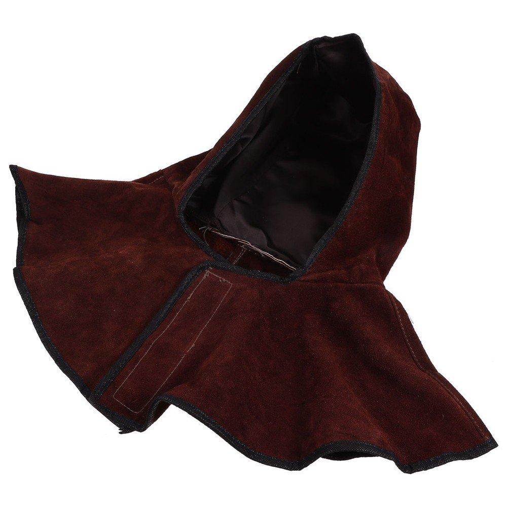 Welding Protective Cap Cowhide Hood with Neck Drape for Work