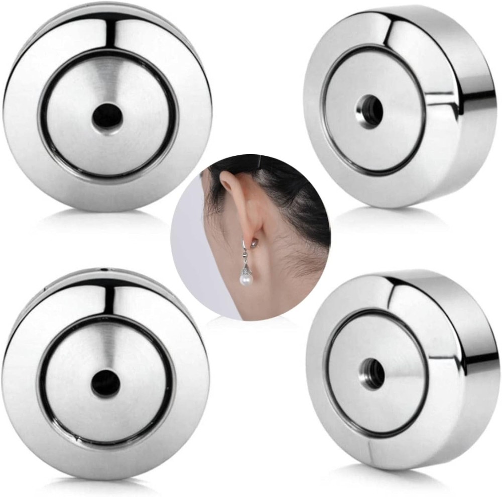 Earring Backs Replacements,4Pcs Dics Earring Backs for Studs, Diamond Earrings,
