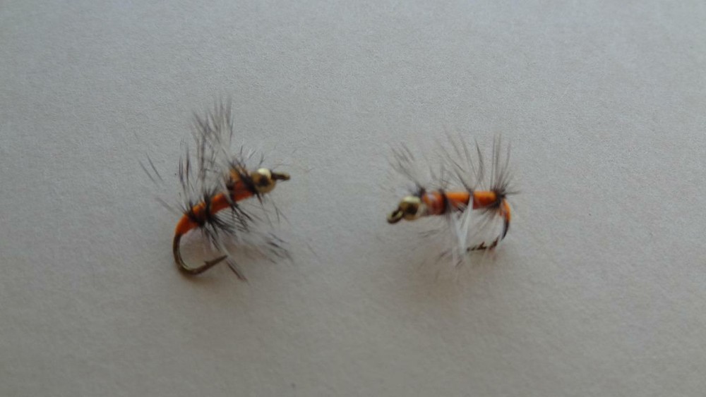 1 DOZ DF-6 BEAD HEAD ORANGE ASHER (SELECT SIZE) NYMPH
