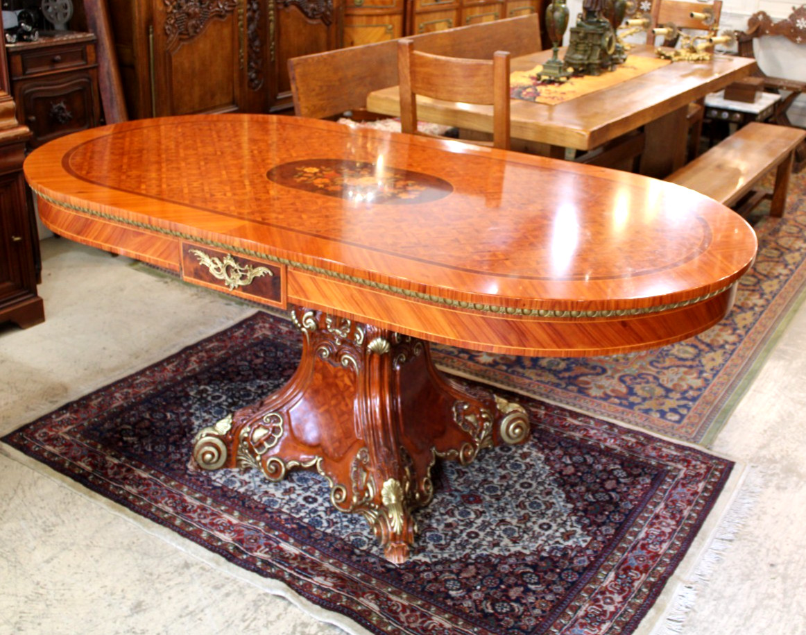 Italian Antique Princes Katia Style Inlaid Rosewood Dining Table