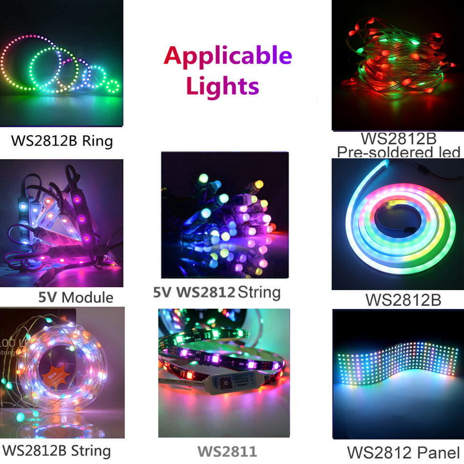 SP621E Bluetooth-compatible LED controller APP control For WS2812 RGB LED strip