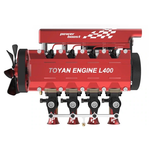 Starter Kit & TOYAN FS-L400 Glow 14cc Inline 4 Cylinder Four-Stroke Nitro Engine