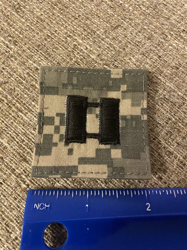 US Army Captain CPT O-3 Rank ACU Hook / Loop Pattern Military Patch INV6414