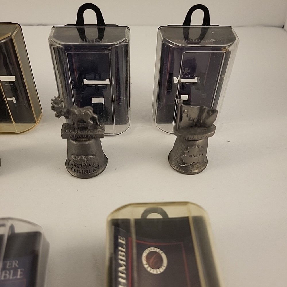 13 Pewter Thimbles Cities And States