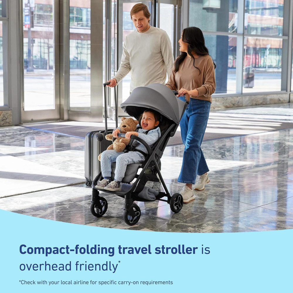 Graco Ready2Jet Compact Stroller – Overhead Friendly Compact Travel Stroller wit