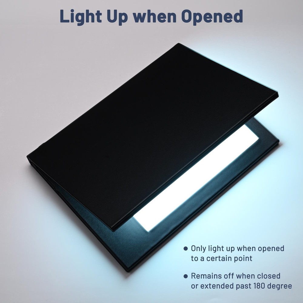 WeChef LED Backlit Menu Cover Folding Holder Double Panel Restaurant Fits 5"x7"