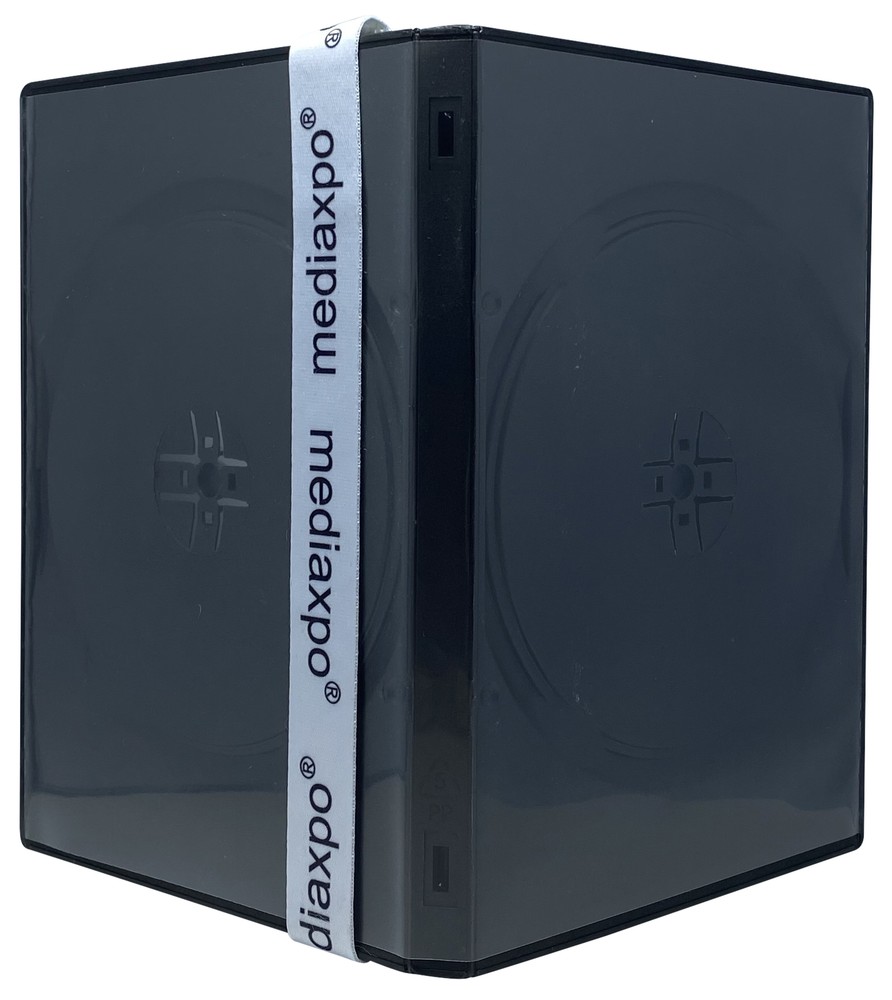 100 STANDARD Black Quad 4 Disc DVD Cases & 100 Matte Inserts