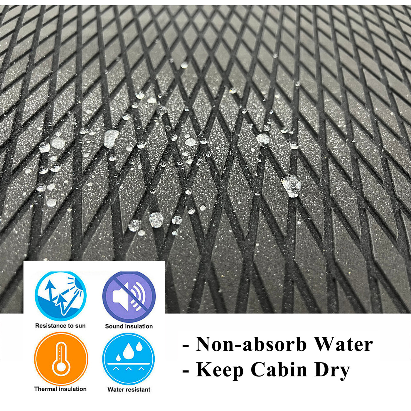 Black Diamond EVA Foam Boat Flooring Marine Decking Carpet , Kayak Surfboad Pad