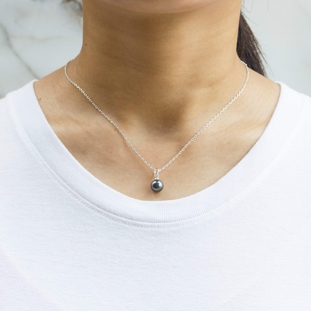 Sterling Silver Grey Shell Pearl Set