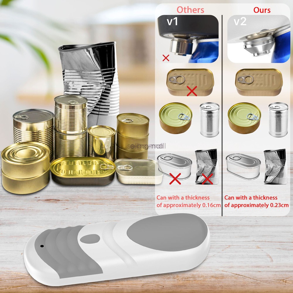 No Sharp Edge Rechargeable Electric Can Opener w/Replaceable Blade for All Cans