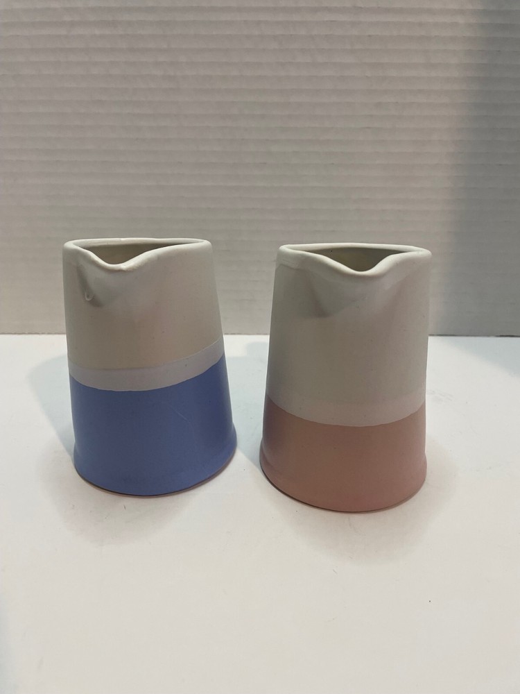 Small Pitchers Ceramic Blue & White and Pink & White