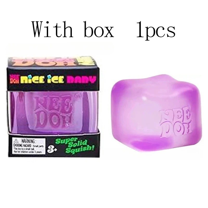 Needoh Nice Cube Sensory Squeeze Toy with Super Solid Squish 2.25" Cube Game