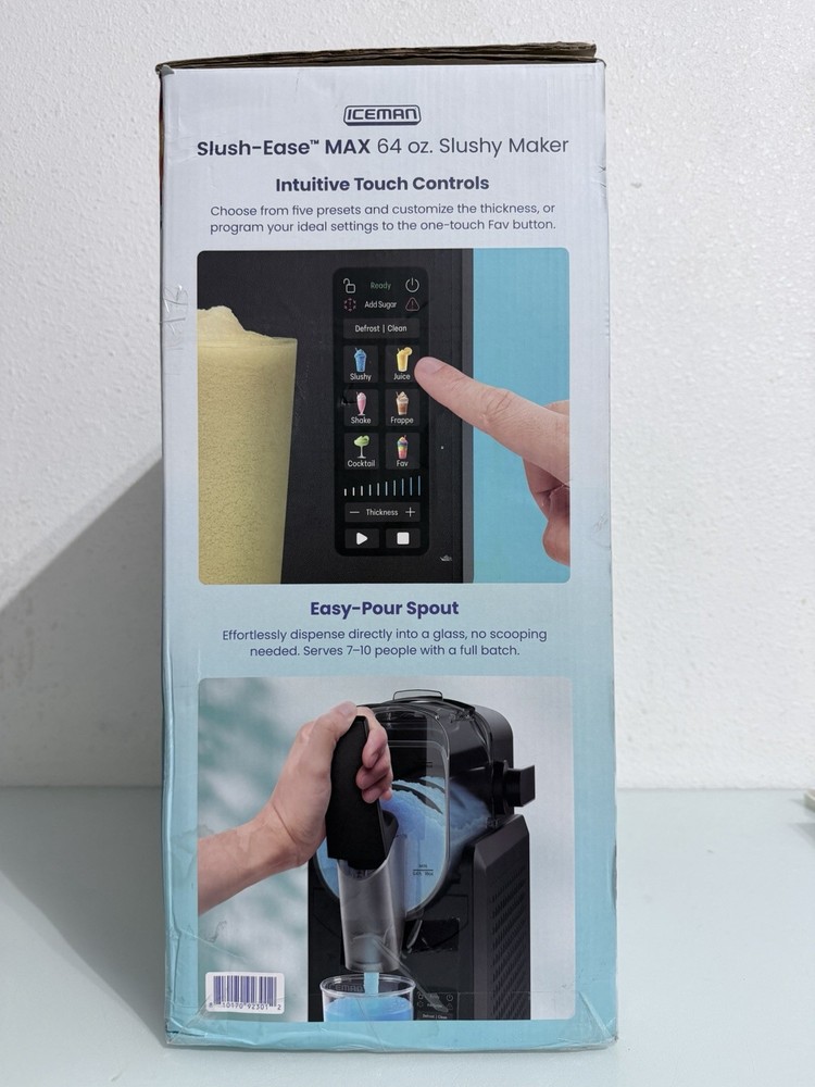 Iceman Slush-Ease Slushy Maker with Customizable Thickness, 64oz, Black