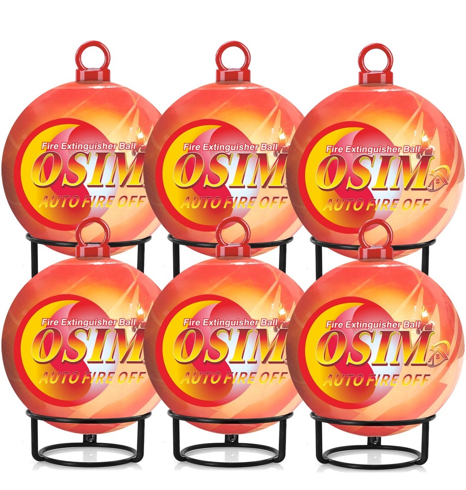 6-Pack Automatic Self-Exciting Fire Extinguisher Ball with Hook and Mount