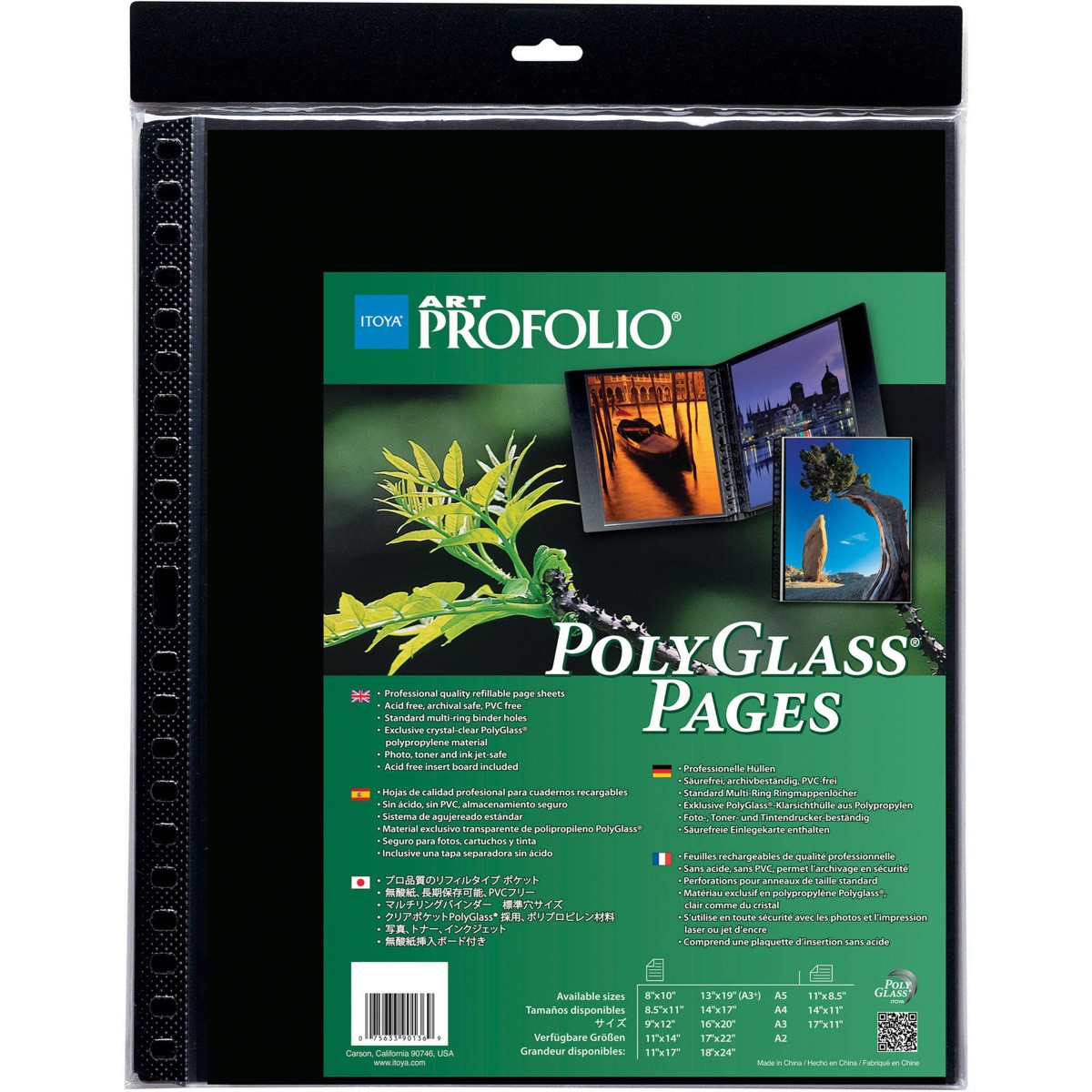 Itoya Art Profolio 18x24" Crystal Clear PolyGlass Pages, 10 Pages Per Pack