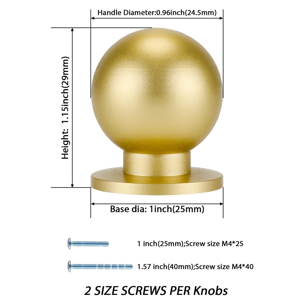 Haliwu 10 Pack Brushed Brass Cabinet Knobs Kitchen Cabinet Knobs Round Drawer...