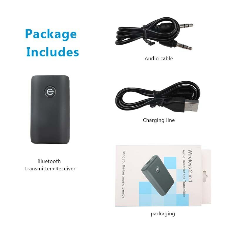 2 in 1 Wireless Bluetooth 5.0 Transmitter Receiver 3.5mm Jack Audio AUX Adapter
