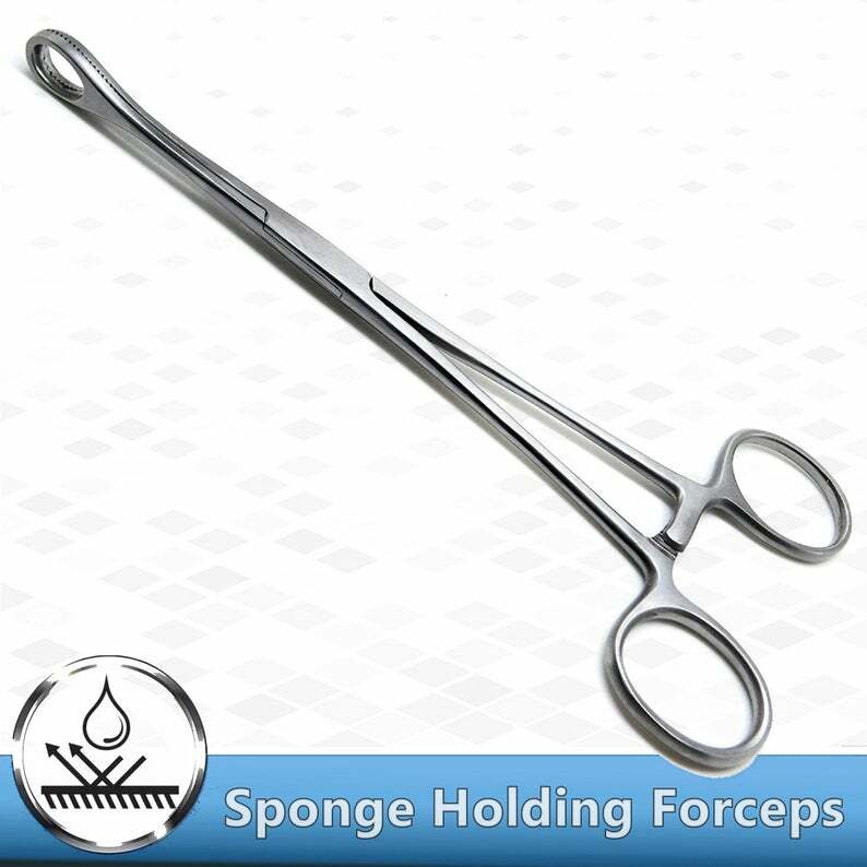 Body Piercing Forceps Kit Hemostat Sponge Clamp 7" Straight