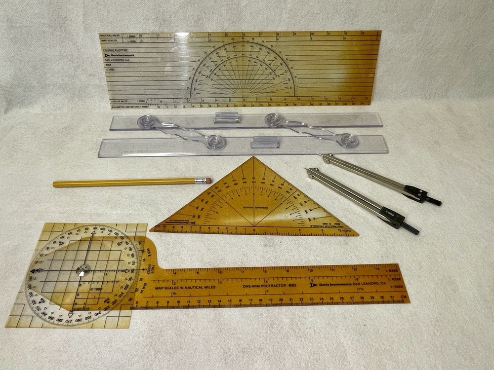 Davis Charting, Weems and Plath, Navpak - vintage navigation tools