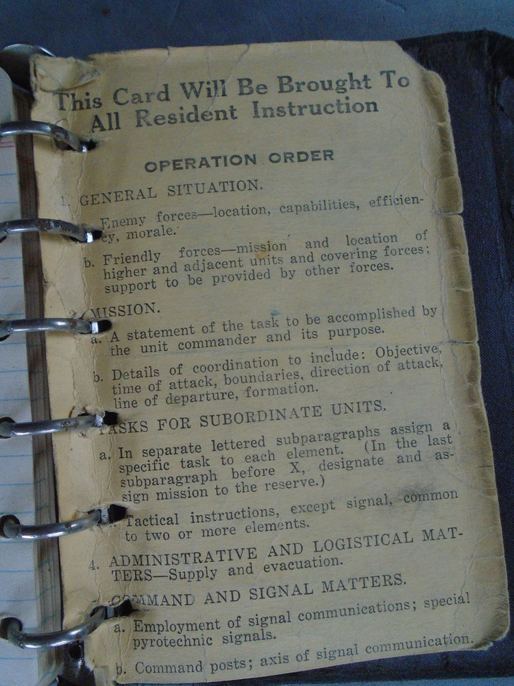 Soldier's personal notebook with some entries