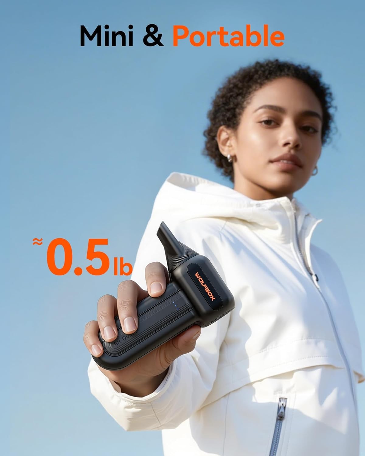 WOLFBOX MF60 Cordless Electric Air Blower Fast Charge 3 Speed for Keyboard, Car