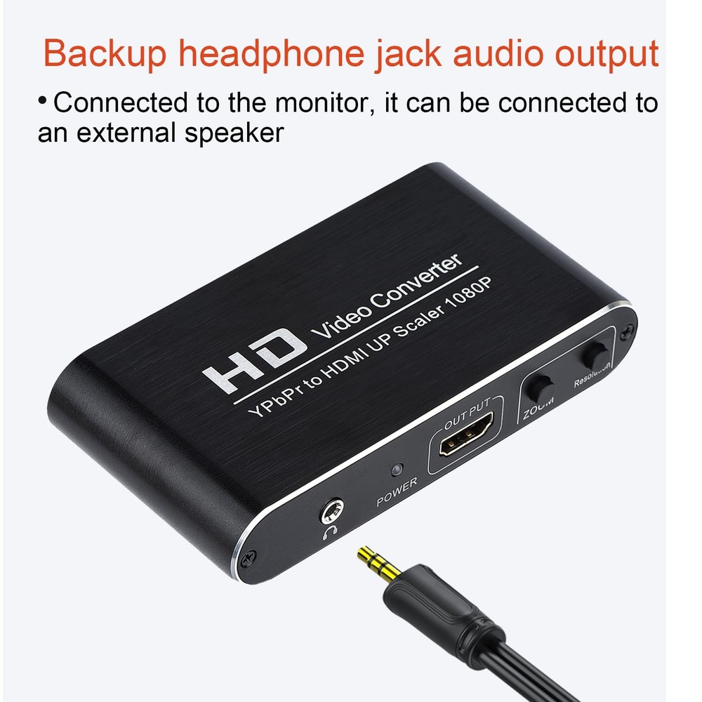 YPbPr to HDMI Converter with Scaler Function, Component Black