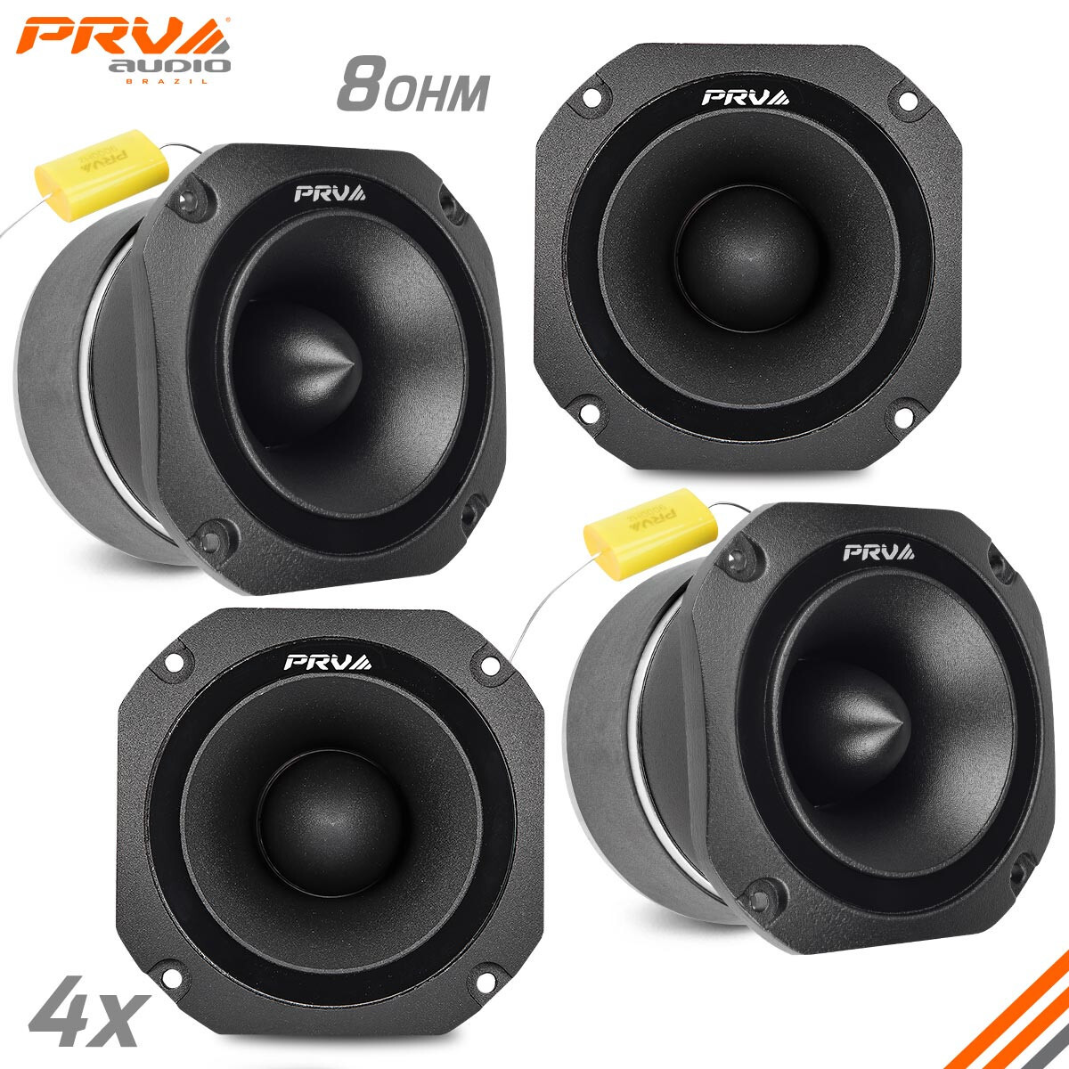 4x PRV Audio TW700Ti Bullet 4” Pro Audio Super Tweeters 8 Ohms Titanium 960W