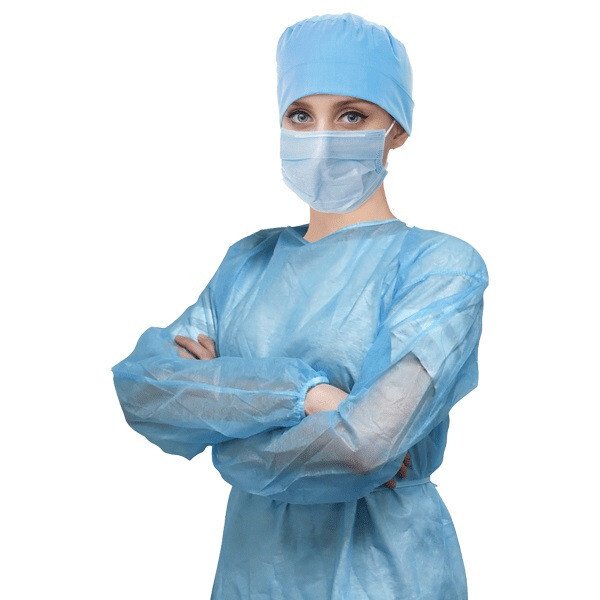 20 Pack Disposable Isolation Gown fully closed double tie back cuffs unisex
