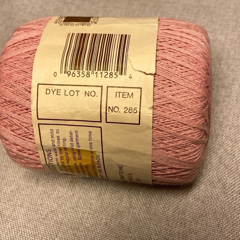 Pink and Cream Crochet Thread Set (new)